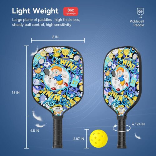 JUNDKSO Super fun Carbon Fiber/graphite surface Pickleball Paddle